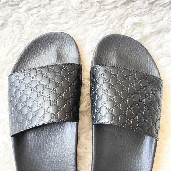 Gucci | Microguccissima Leather Slide - Black - Picture 4 of 7